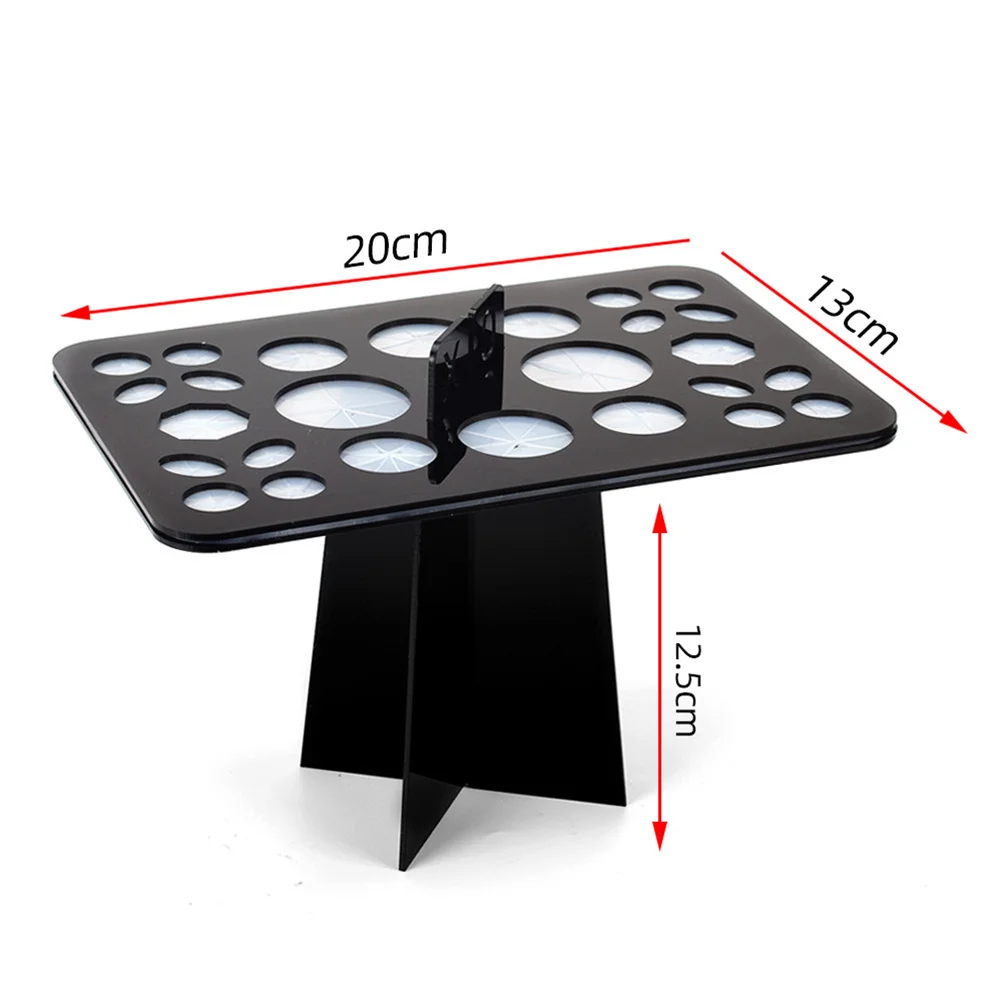 

26 Holes Acrylic Makeup Brush Drying Rack Holder For Kids Cosmetics Organizing Storage Stand Lightweight No Dry Use
