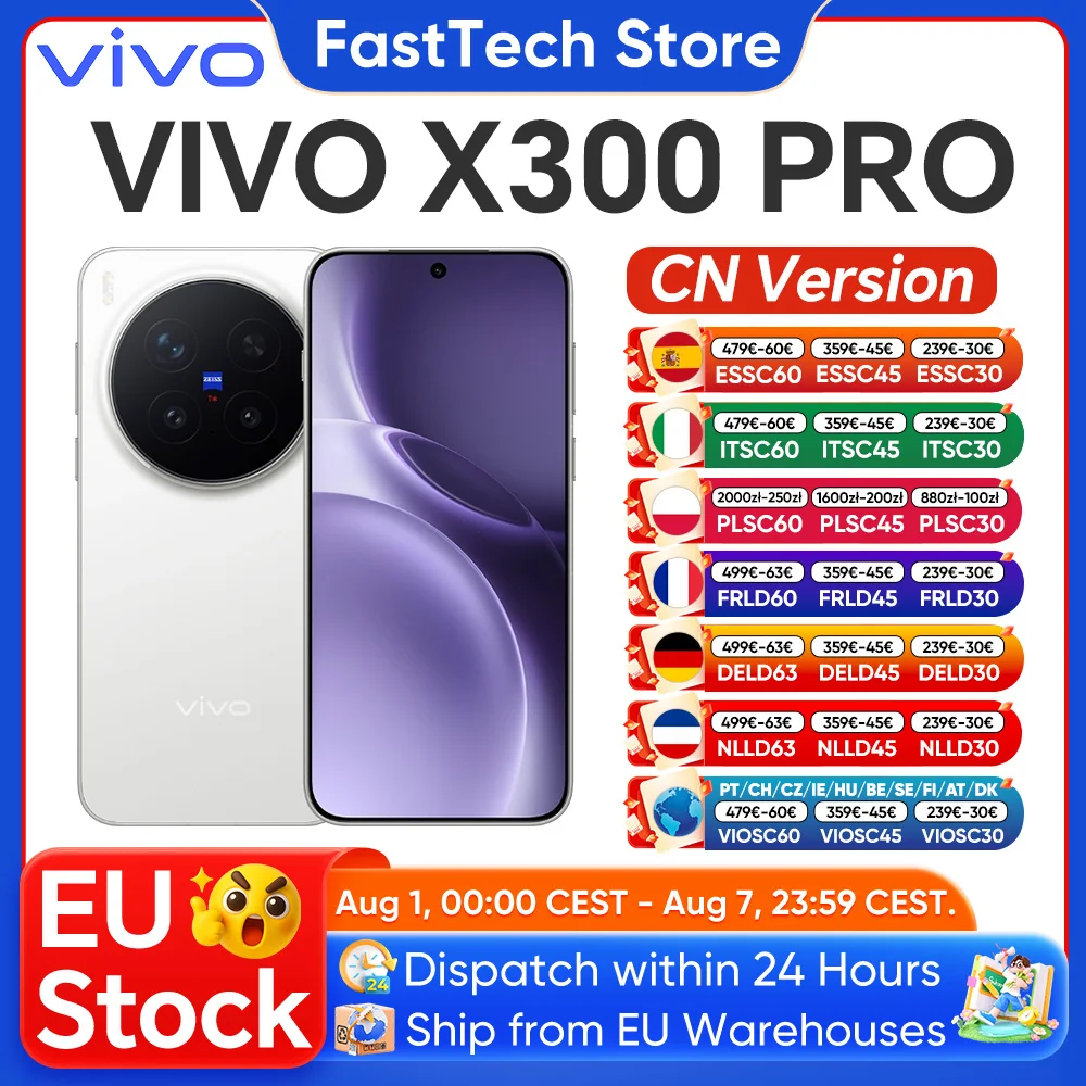 Smartfon VIVO X300 Pro 5G, procesor Dimensity 9500, wyświetlacz AMOLED 6,78″, bateria 6510mAh, szybkie ładowanie 90W FlashCharge, aparat 200MP ZEISS APO z teleobiektywem, NFC, OTG