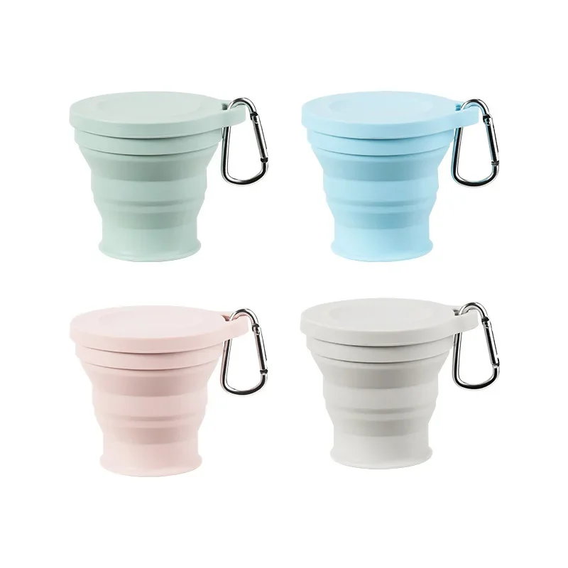180ML Neue Silikon Klapp Tasse Mini Versenkbare Teetasse Outdoor Reise Tragbare Waschen Tasse Kaffee Teleskop Trinken Becher mit deckel