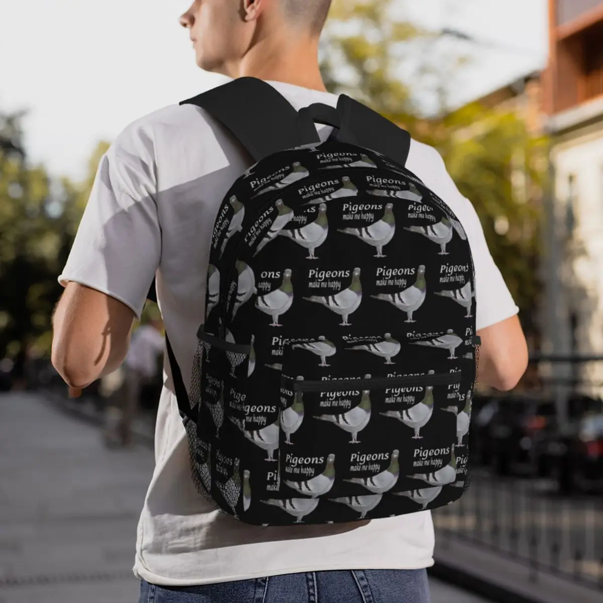 Pigeons Make Me Happy Backpack Daypack Large Capacity Boys Girls BookBag School Bag Shoulder Bags for Men Women