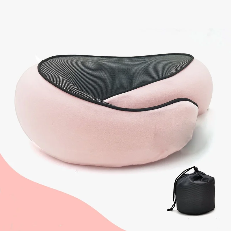 Travel Neck Pillow Memory Foam U-shaped Pillow Snail Style Travel Neck Support Portable Adjustable Soft Noon Break Sleep Pillows