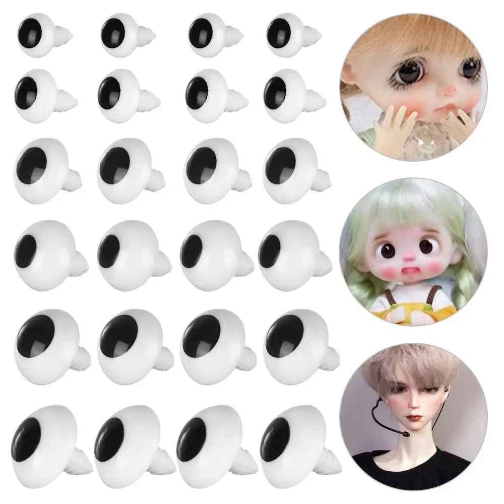 100pcs Fashion White&Black Plastic Doll Eyes Craft Safety Doll Eye Stuffed Toys Parts Animal Puppet Accessories