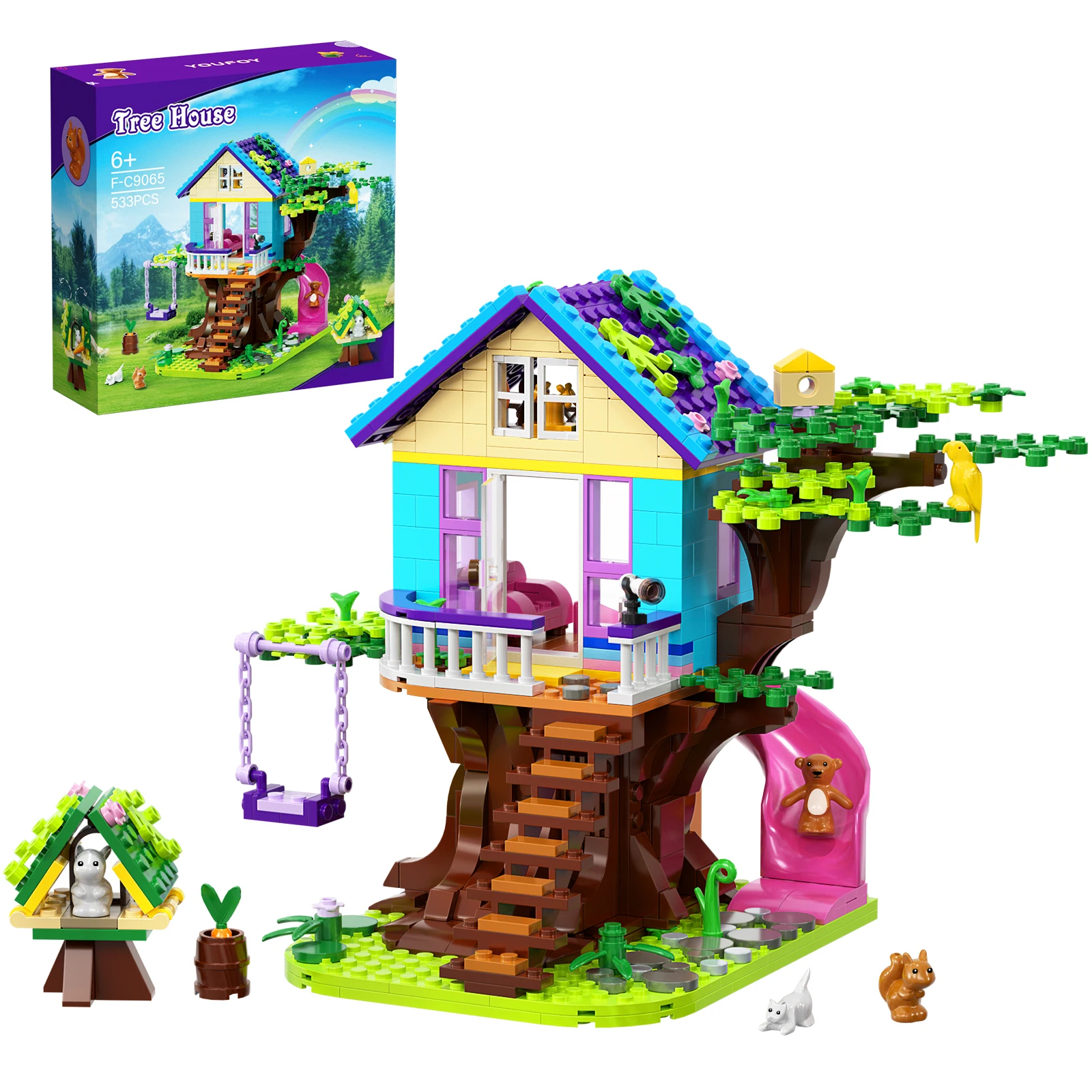 

MOC New Ideas Bricks Flower house Tree House Stephanie The Building Blocks Creativity DIY Toys Birthday Friend Christmas Gifts