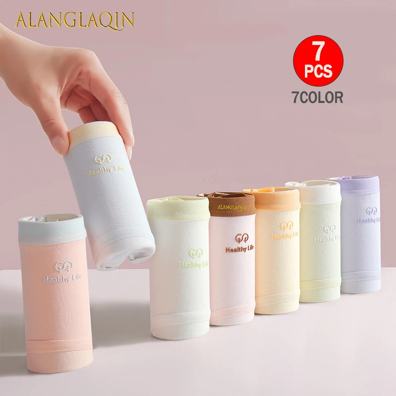 

7 шт./компл. дышащие хлопковые трусики для женщин, трусы с милым бантом и низкой талией, мягкий комплект женского нижнего белья, коллекция сексуальных женских трусиков