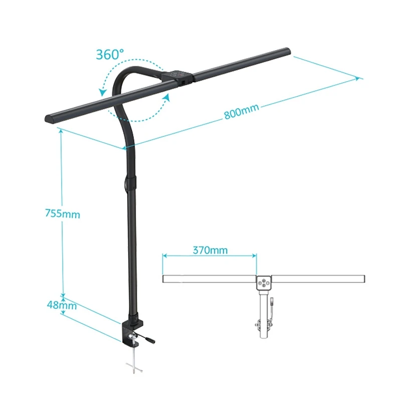 Lampada da tavolo con telecomando da 24W lampada da tavolo con Clip a LED a doppia testa per illuminazione dell'ufficio domestico lampada regolabile per la protezione degli occhi
