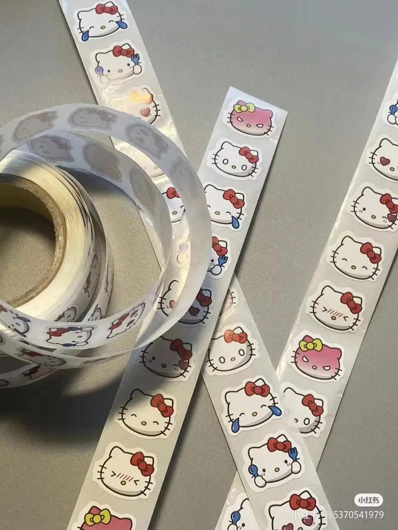 500pcs Hello Kitty Cute Stickers Cartoon Anime Stationery Art Supplies Party Envelope Sealing Decor Toys Baby Shower Party Gift view 5