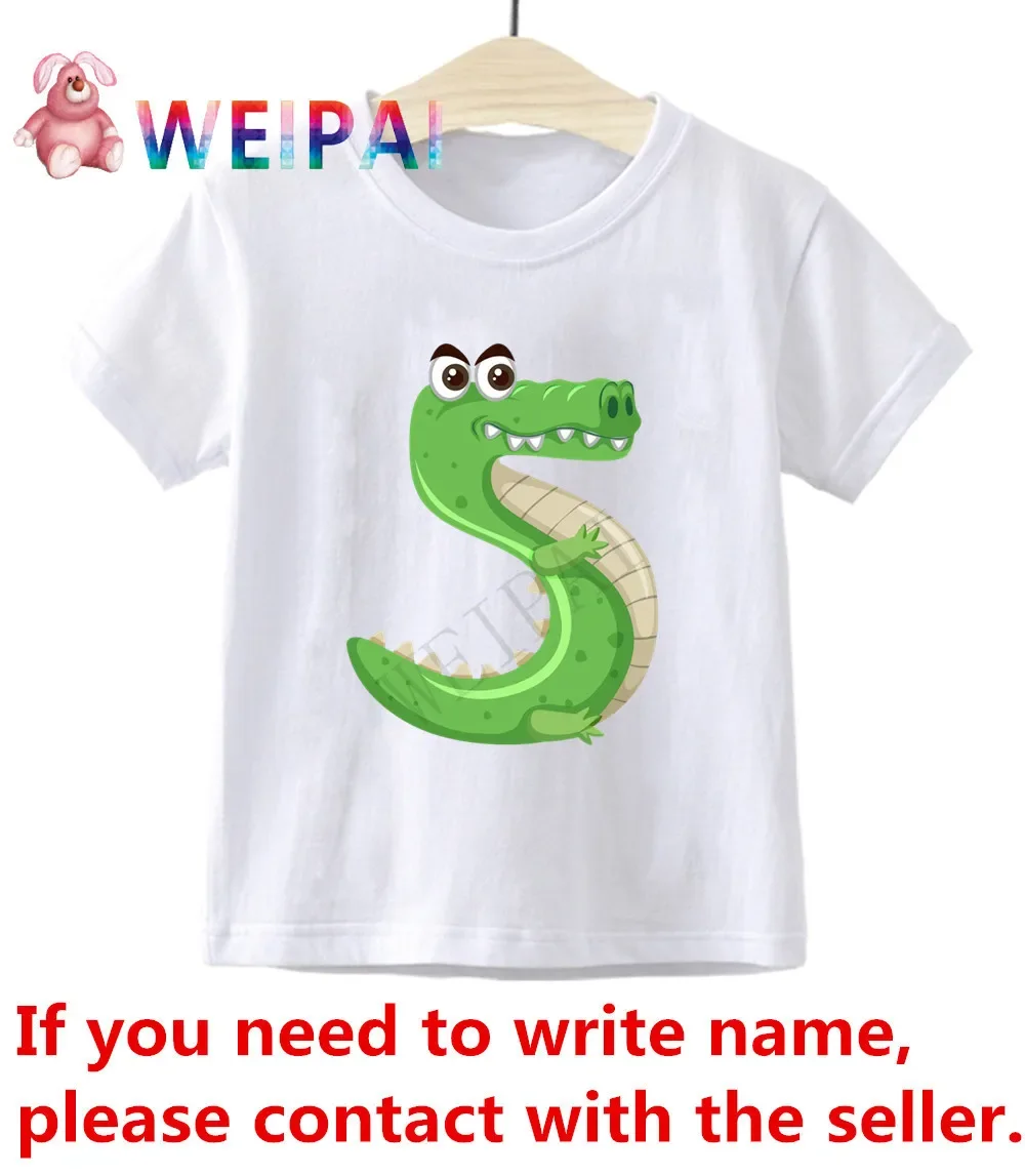 Kids Cute Animal Number T-shirts Costume Boys Girls Summer Tees Top Clothing Children Clothes Casual Tshirts A Birthday