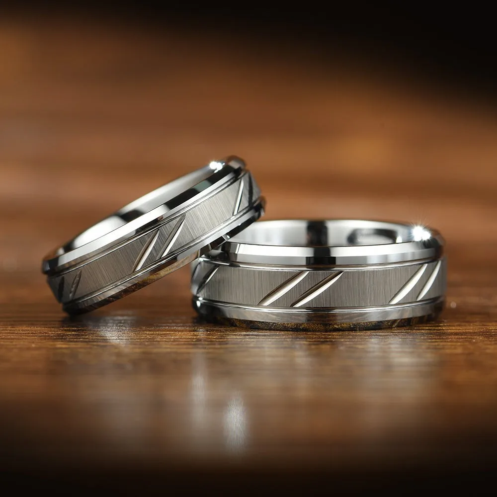 Classic Wave Pattern Couple Rings For Men Women High Quality Chevron Cut Stainless Steel Ring Engagement Wedding Rings Jewelry