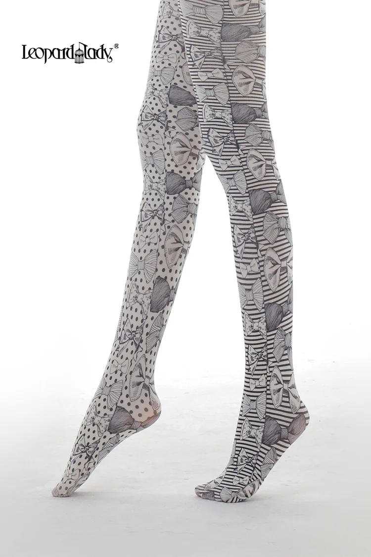 Vintage Design Cute Bow Polka Dot Y2k Sweet Girl Print Women's Hosiery 2025 Autumn New Fashion Lolita Versatile Tights Ladies