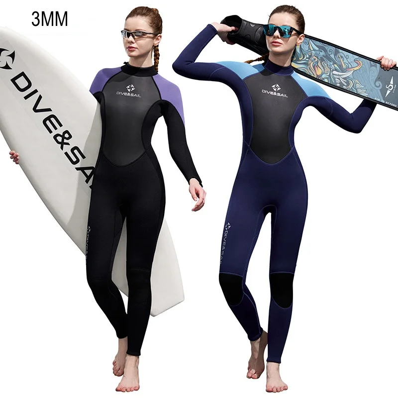 

3MM Women Scuba UnderWater Hunting Keep Warm Snorkeling Kayaking Drift Swim WetSuit Neoprene Full Body Spearfishing Diving Suit
