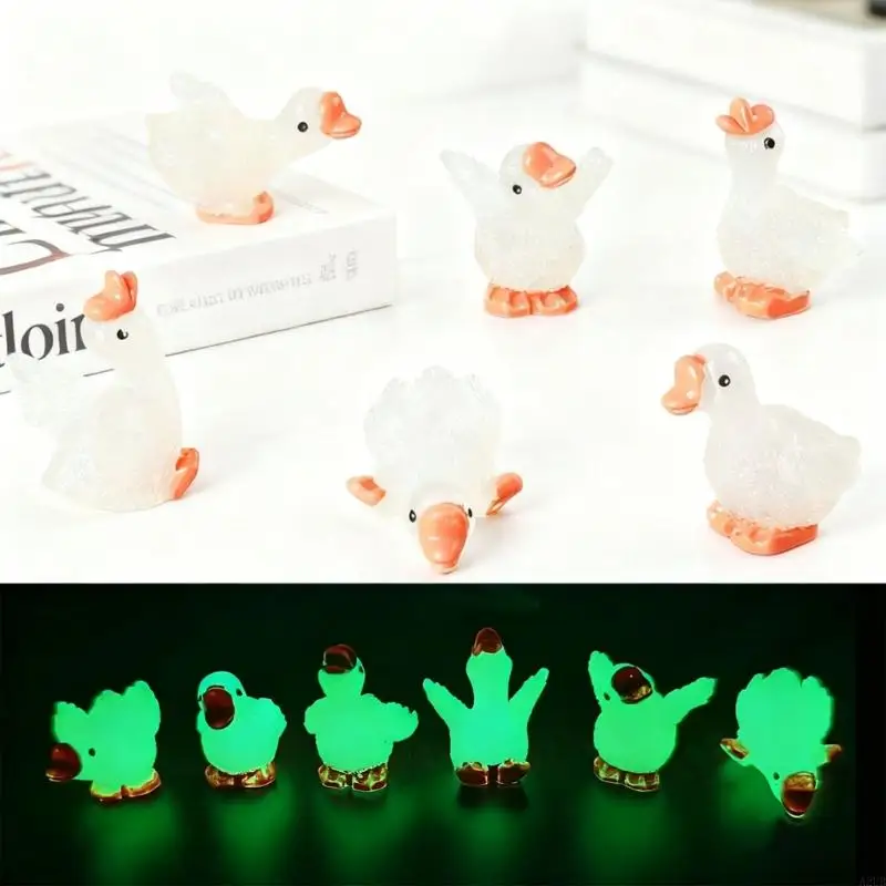 30 peças resina brilhante gansos estátua para escritório sala estar decoração noctilucence animal estatueta cena a2ub