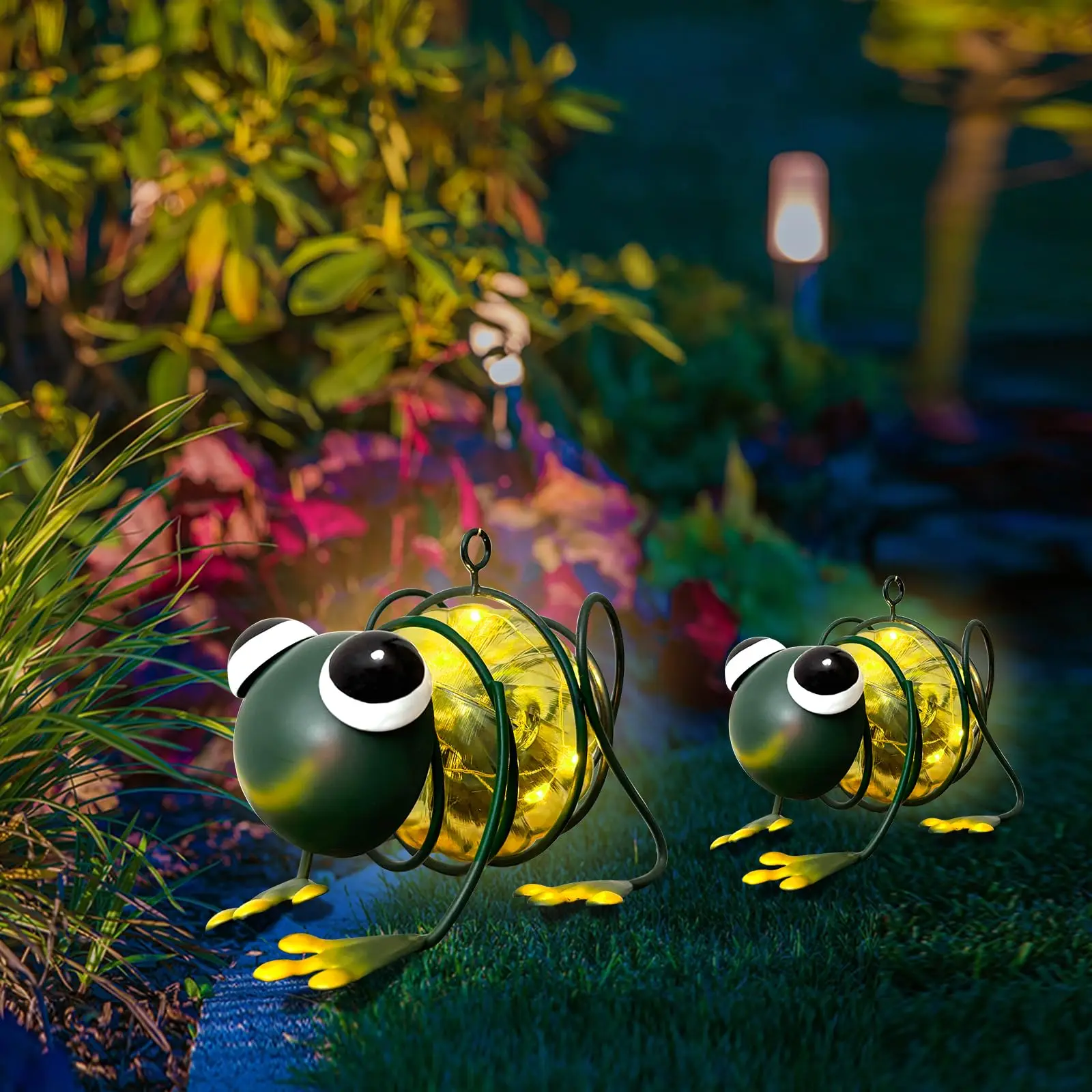 Outdoor Hanging Insects Statue With LED Fairy Light Waterproof Solar Animal Figurine Ornaments