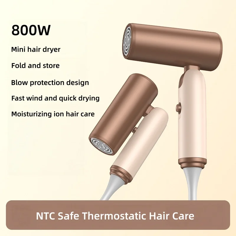 New Home Children's Dormitory Folding Hair Dryer with High Wind Speed Drying, Portable Blue Light Hair Dryer