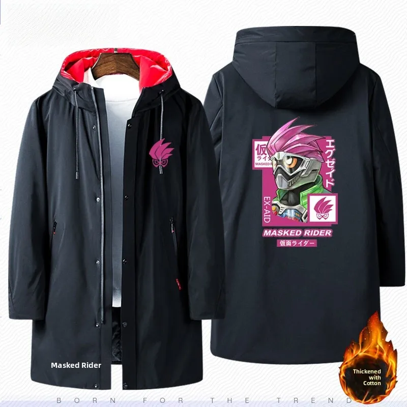 

Cotton Jaet с капюшоном, длинное пальто в стиле аниме для совместной работы, мужская и женская верхняя одежда для пар, дышащее зимнее пальто из полиэстера