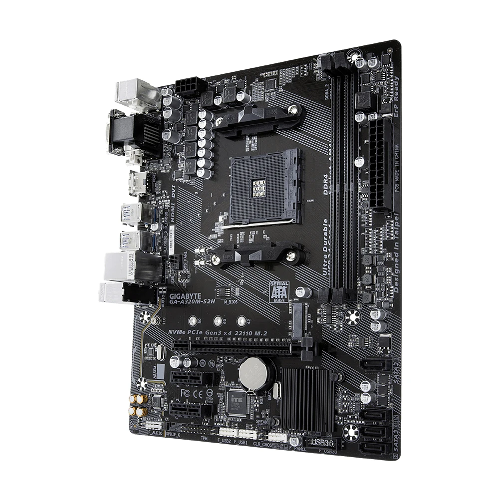 Imagem -03 - Placa-mãe com Soquete do Chipconjunto Amd A320 Ryzen 5600 Ddr4 Pci-e3.0 M.2 Microatx Ga-a320m-s2h 100 Testado Gigabyte-am4