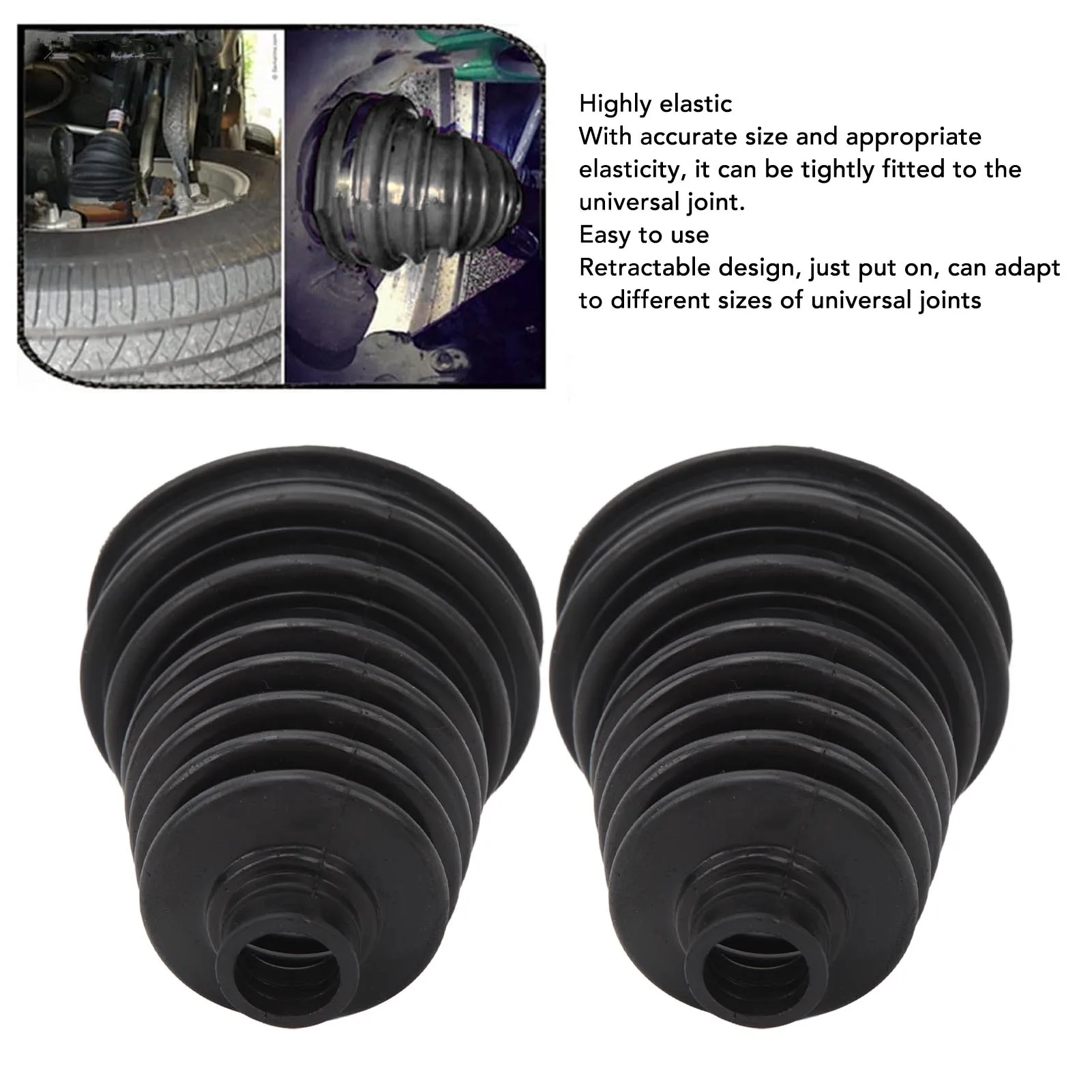 

2pcs CV Boots Constant Velocity Joint Boot Set Highly Flexible CV Boots for Cars CV Boots Constant Velocity Joint Boot