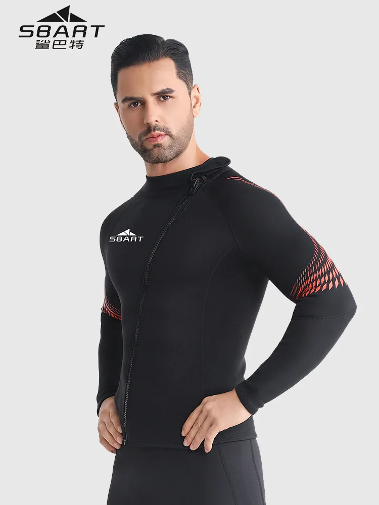 3MM Men Neoprene UnderWater Hunting Wetsuit Jacket Sunscreen Swim Snorkeling Surfing Diving Tops Scuba Long Sleeve Beach Coats