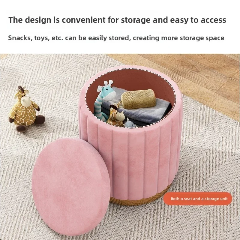 

Makeup stool light luxury round stool chair bedroom Internet celebrity storage bench sofa stool dresser stool makeup chair small