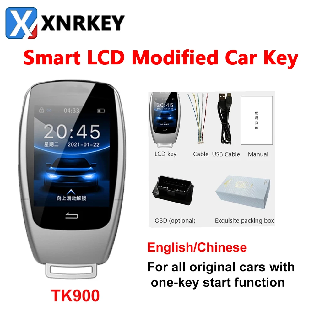 

XNRKEY Новый TK900 универсальный модифицированный ЖК смарт-ключ для Mercedes Benz BMW Audi Ford Hyundai Toyota Honda Porsche дистанционный Автомобильный ключ