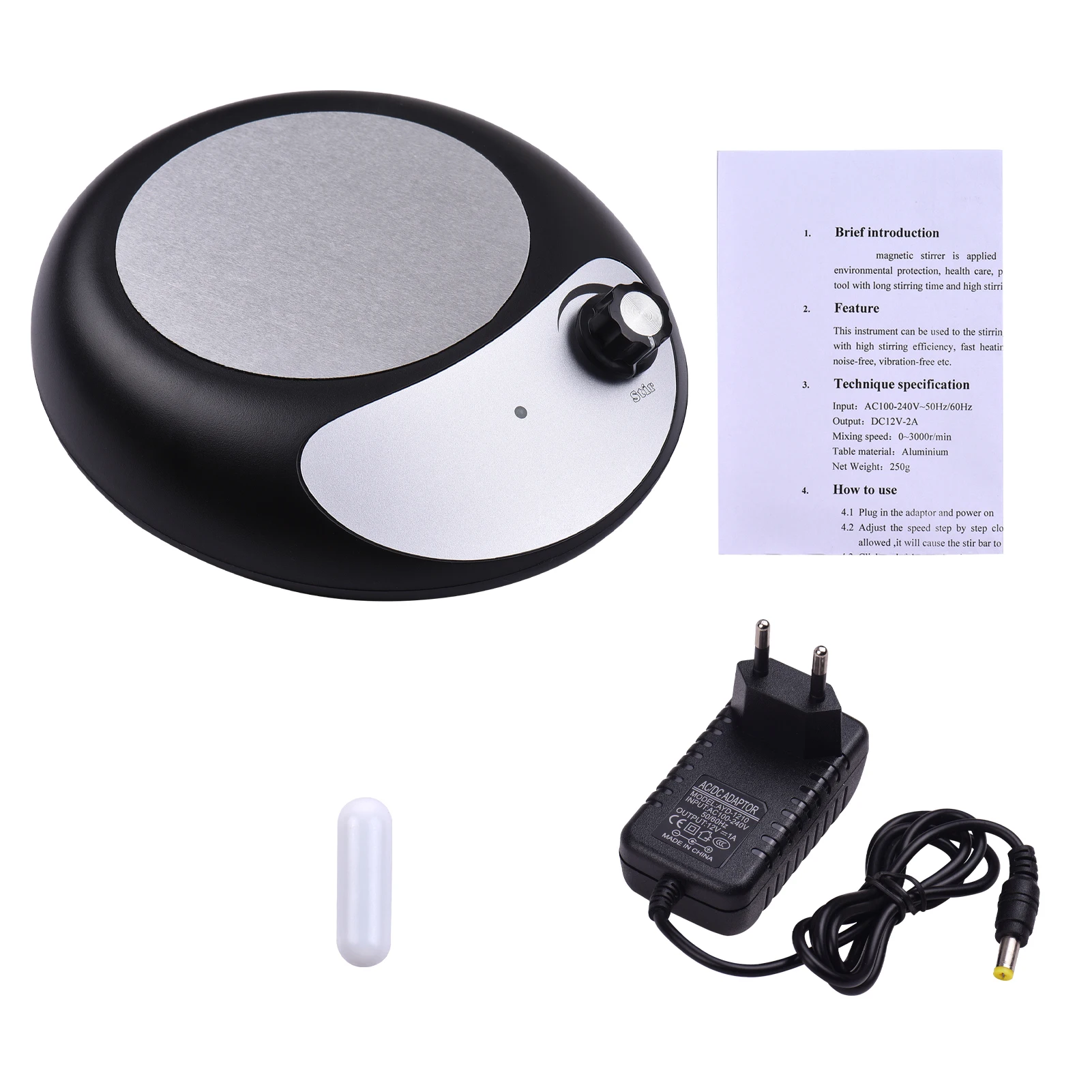 محرك مغناطيسي خلاط مغناطيسي صغير ضبط السرعة مع شريط تحريك لا تسخين 2000 مللي قدرة التحريك للمطبخ المختبر