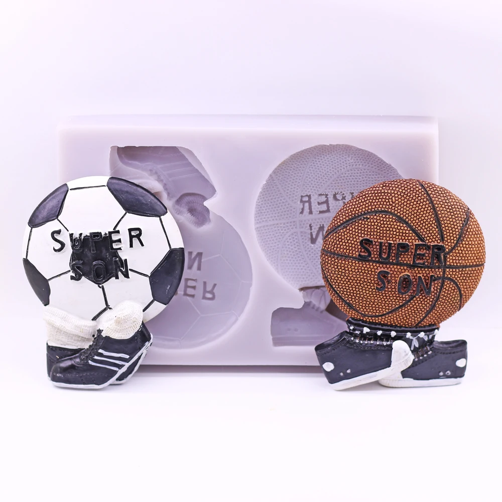 

Basket Ball Football Silicone Fondant Mould Sports shoes Chocolate Cake Decor Sugarcraft Chocolate Baking Mould DIY Clay Resin