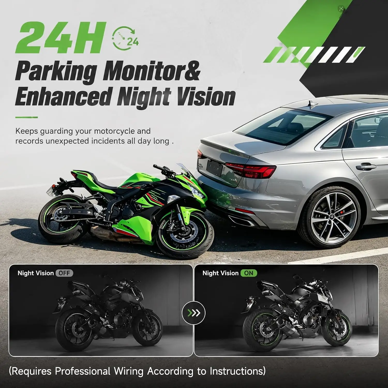 Dual-2K EIS Anti-Shake Motorcycle Dash Cam for Riding