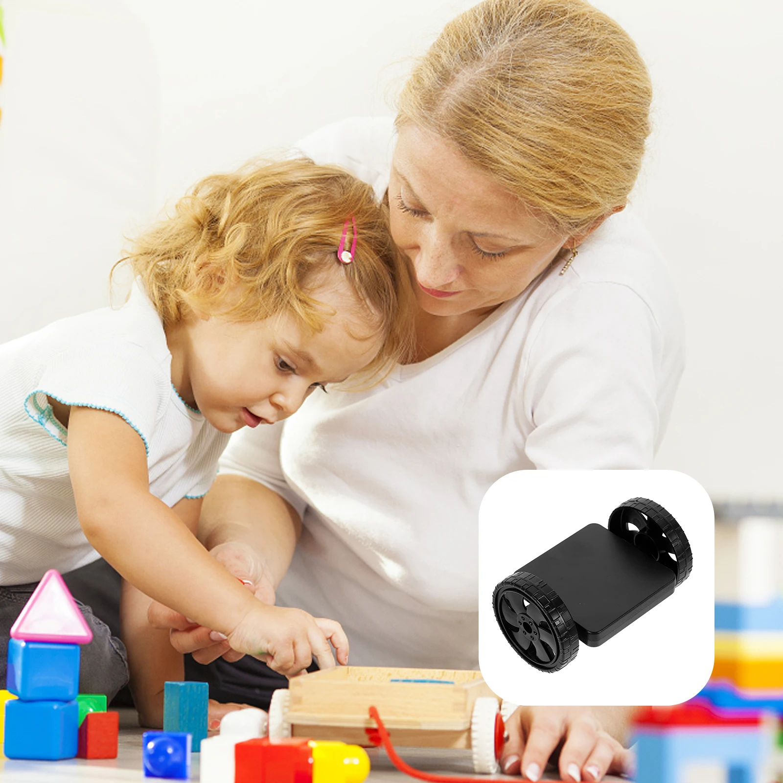 

2Pcs Magnetic Construction Wheels Black Plastic for Kids DIY Building Geometric Models Creativity Development