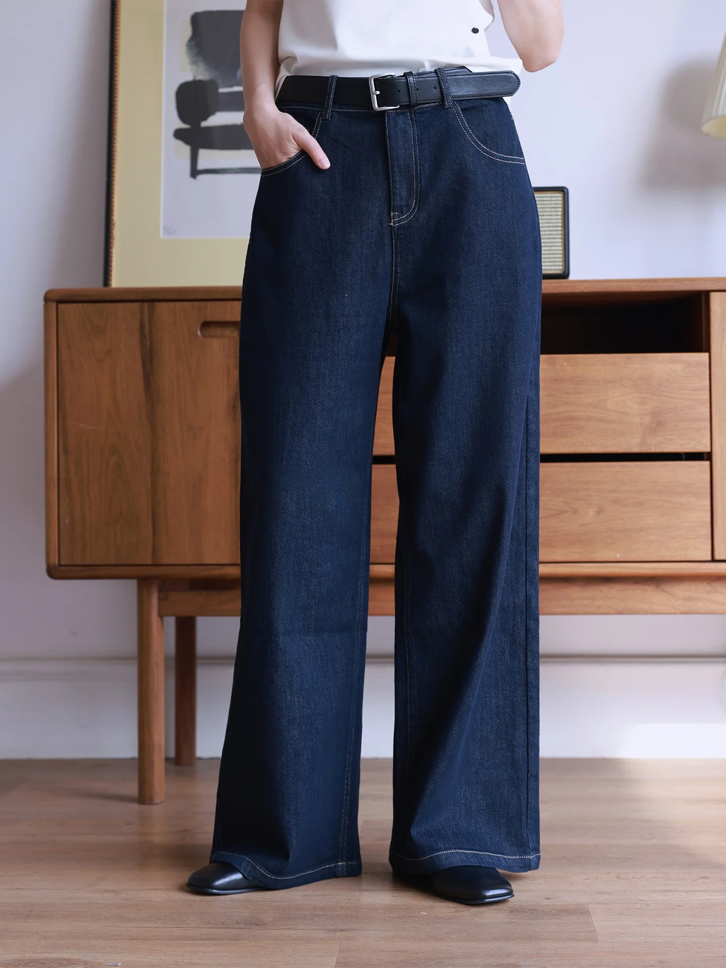 

Ретро повседневные прямые джинсы с эффектом похудения, длинные брюки для города, винтажные женские джинсы, новинка весны, универсальные повседневные джинсы с высокой посадкой