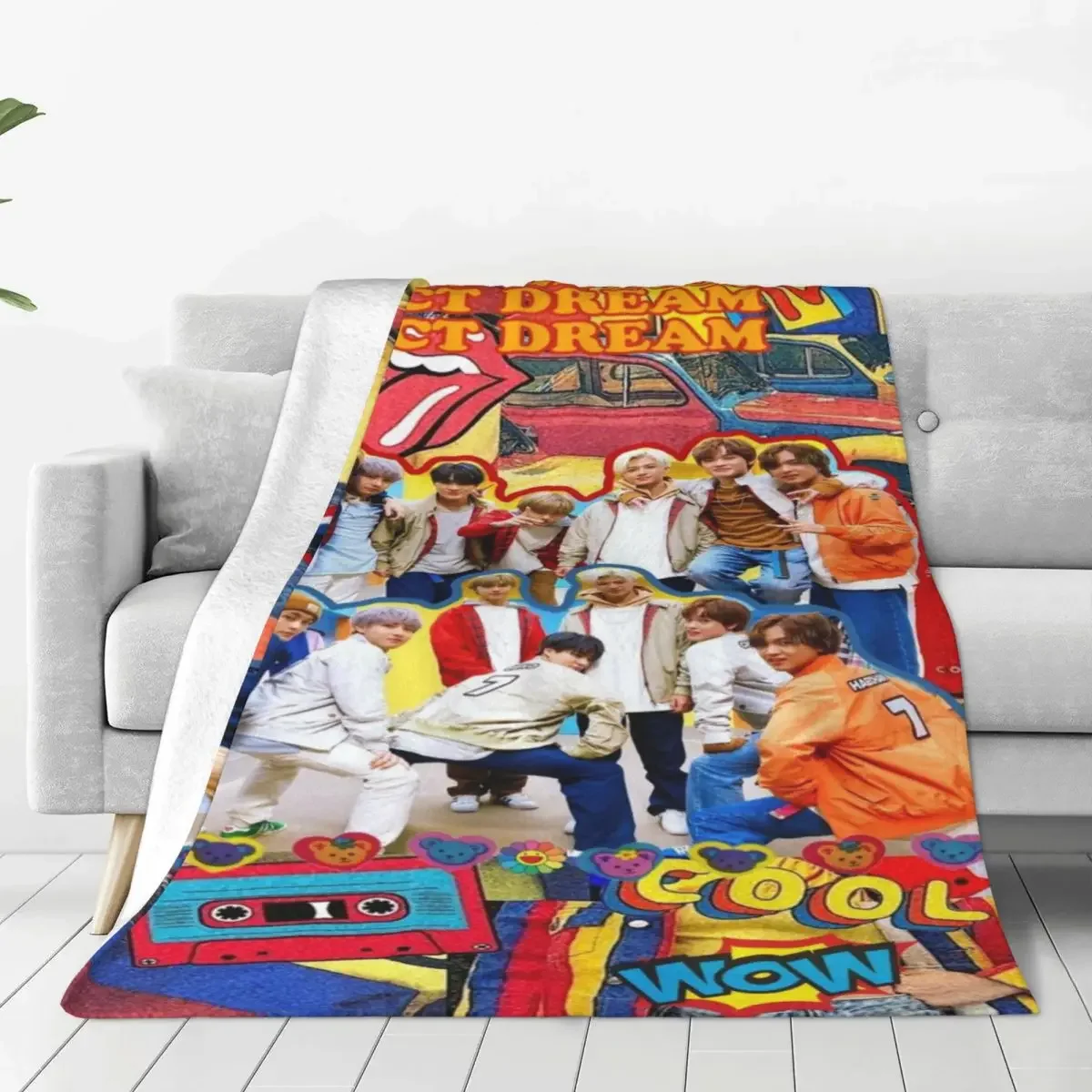 

Plaid Baby Blankets Fleece Decoration Korean Boy Group Breathable Warm Throw Blanket for Sofa Office Bedspreads Blankets