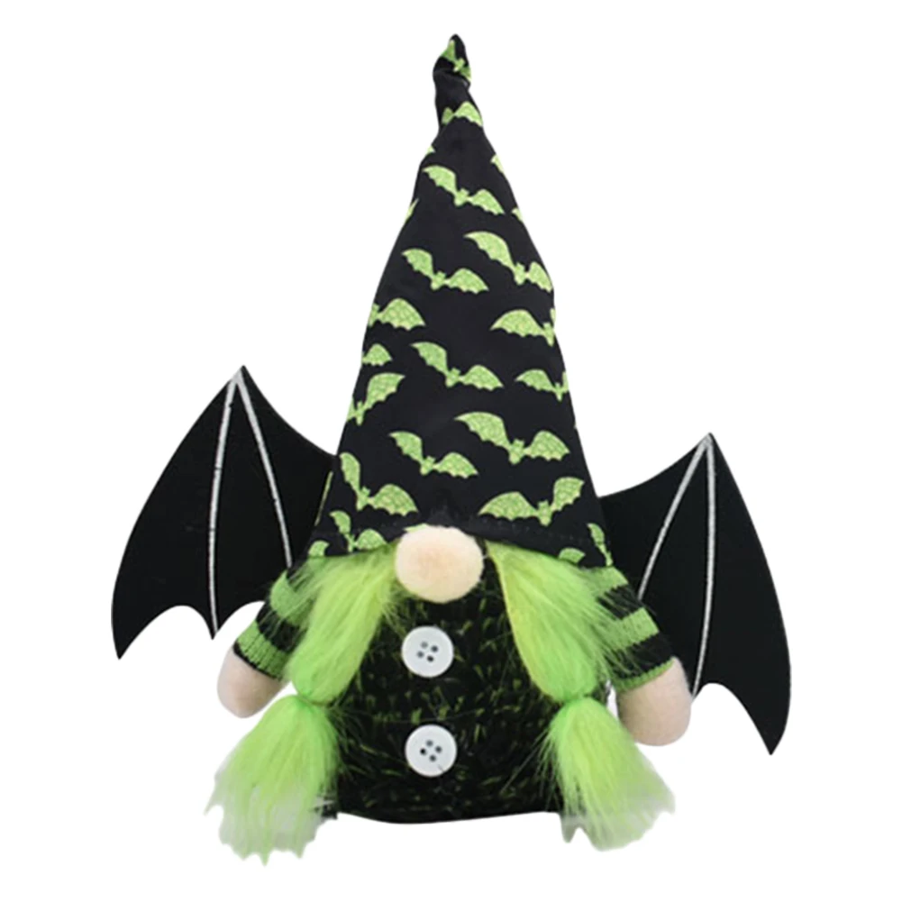 

Batwing Elf Doll Faceless Gnome Haunted House Props for Halloween (Braid Women)
