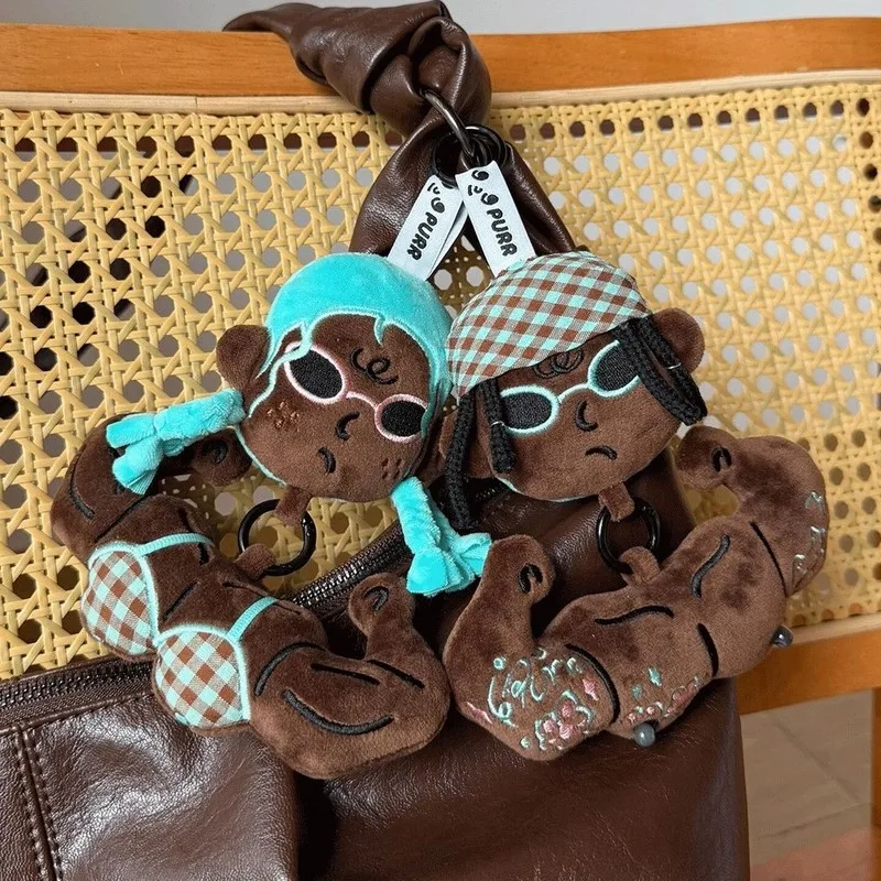 

Black skin muscle best friend pendant fitness girl doll bag key hanging decoration thin and exquisite doll best friend new gifts