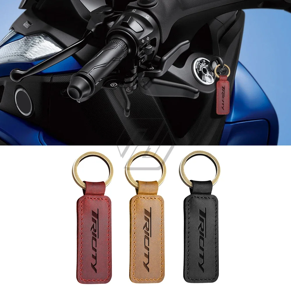 

Motorcycle Cowhide Keychain Key Ring Fit for Yamaha Tricity 125 155 300 Scooter Key