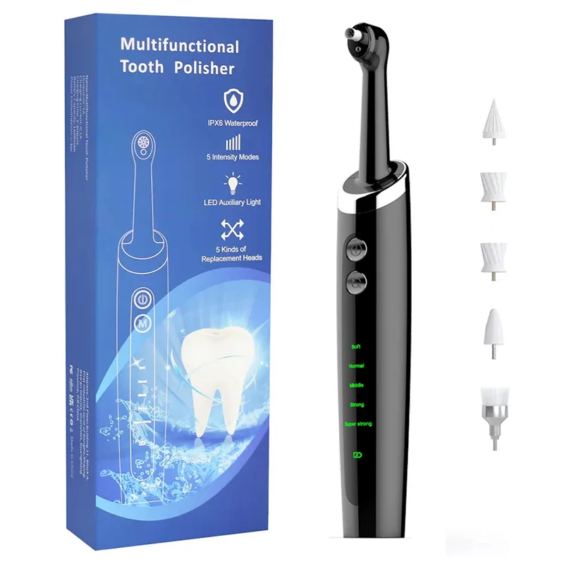 1kit Tooth Polisher,Electric Tooth Polisher Professional , USB Rechargeable, Ipx6 ,Dental Polisher for Adults & Kids White