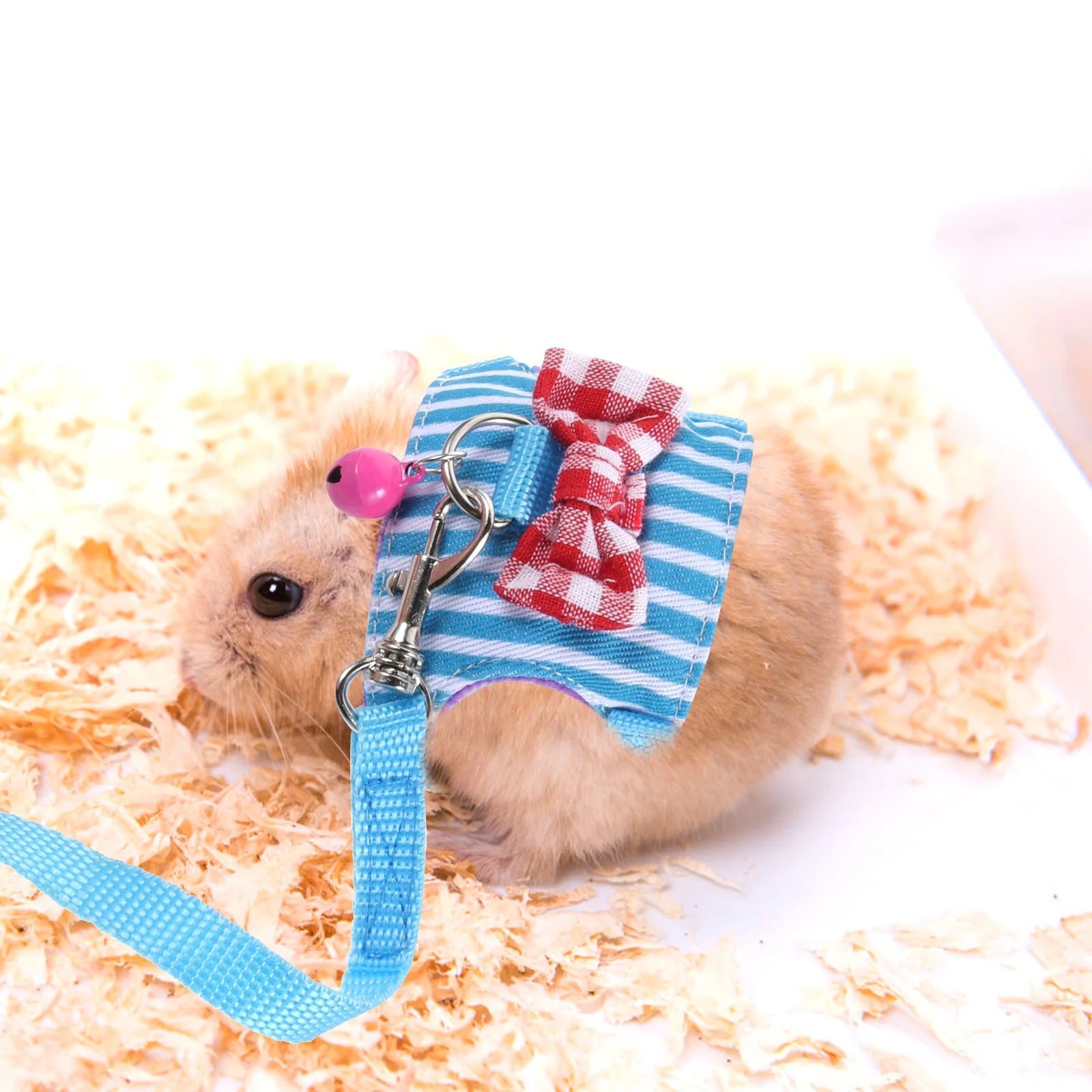 

1 set Small Pet Harness Bunny Clothes Kit Denim Skin-Friendly Breathable Hamster Rabbit Outdoor Walking Holiday Party Photo