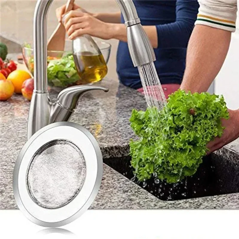 Kitchen Sink Filter Stainless Steel Mesh Sink Strainer Filter Bathroom Sink Strainer Drain Hole Filter Sewer Screen Strainers