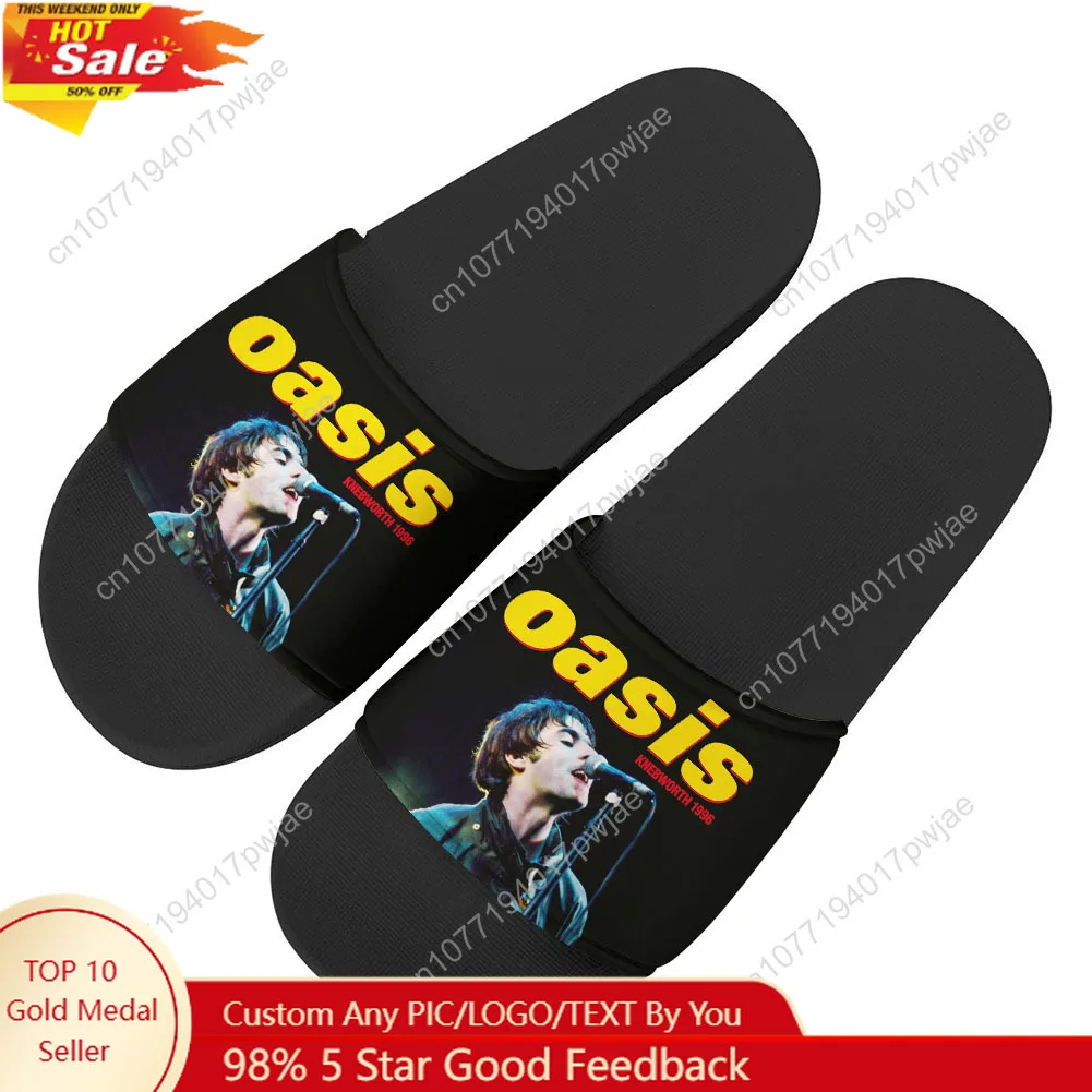 

Oasis Rock Band Slippers Home Water Shoes Mens Womens Beach Pool Lightweight Sandals Custom Summer Slipper