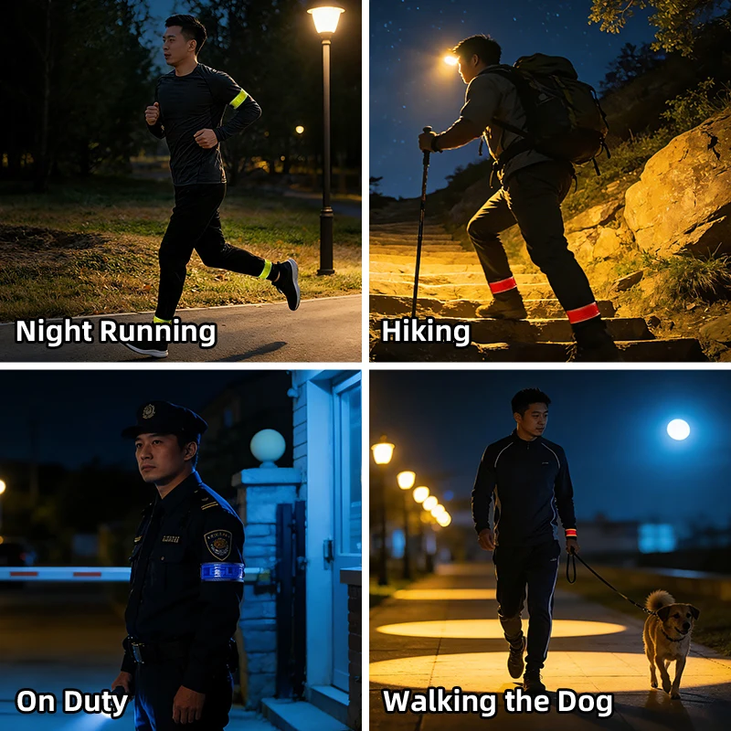 ESLNF Rotating Buckle Reflective Armband, Adjustable Night Visibility Safety Strap for Running Cycling Hiking, Outdoor Sports Wa image 5