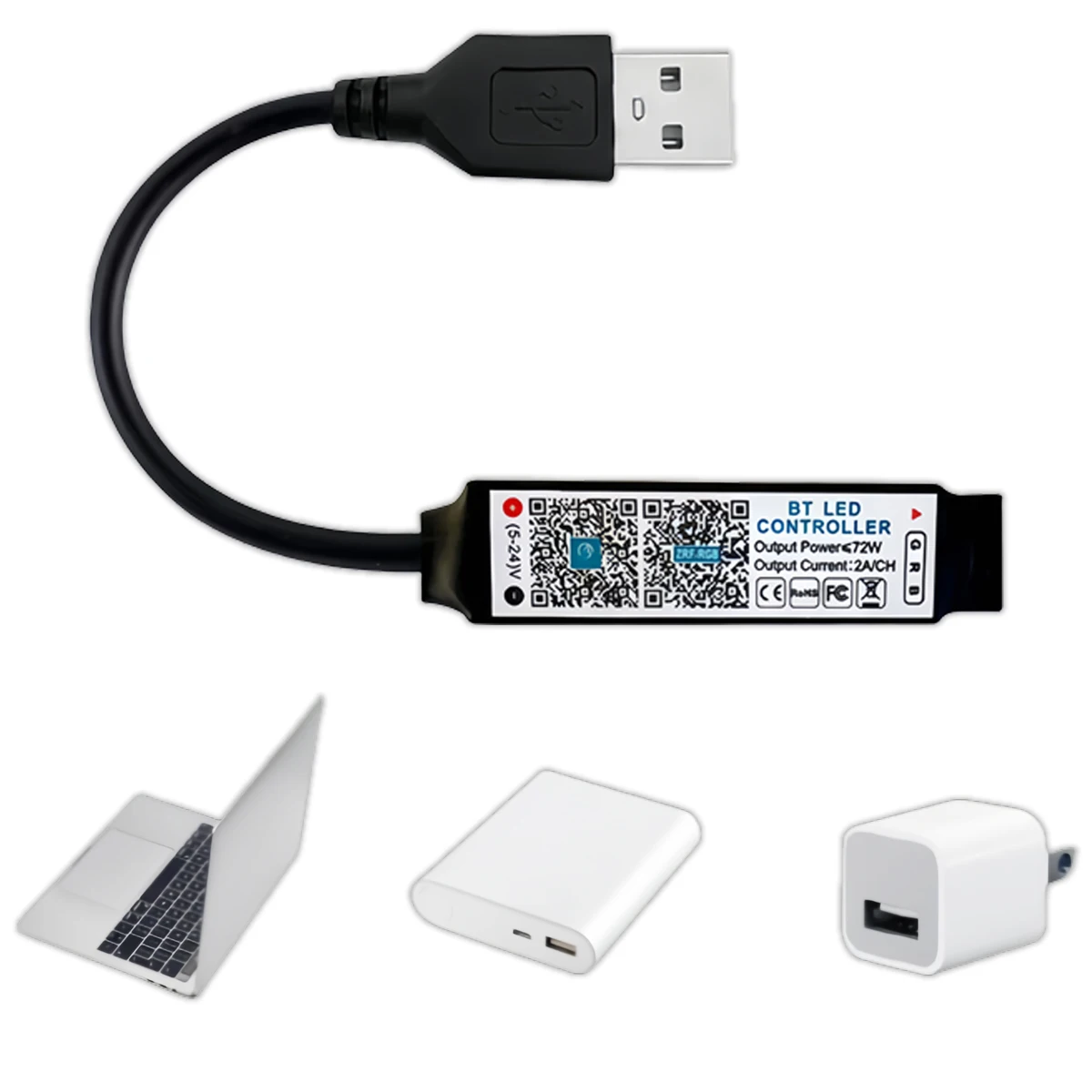 5V USB LED Strip Controller - Bluetooth Music Sync RGB Mini Controller for TV Backlighting