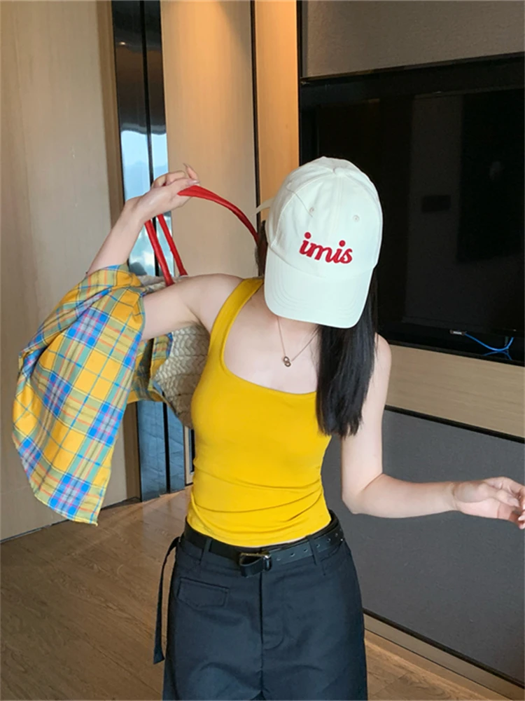 

Pure Desire Body Shaper Camisole for Women, Built in Bra Slimming Vest with Fixed Pads, Cinched Waist Hollow Out Layering Top