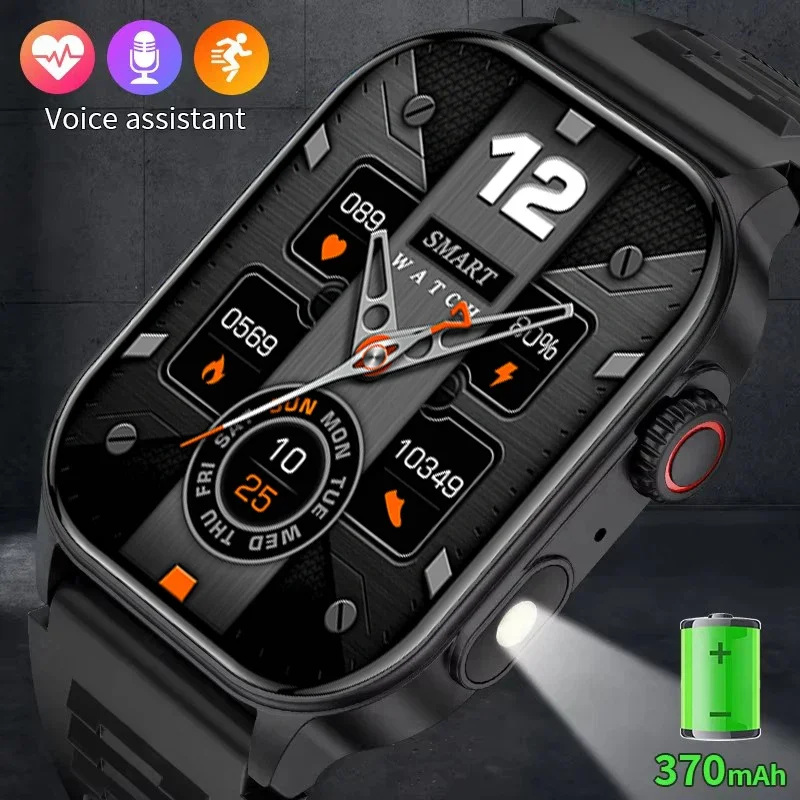 

Men's 2024 Smart Watch - Outdoor Gear. Flashlight. IP68 Waterproof. Heart Health. Fitness. BT Call. High-End Choice.