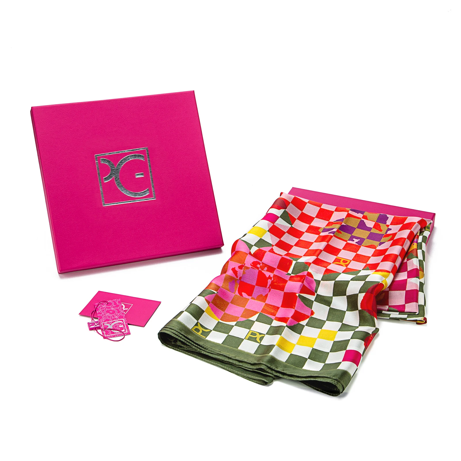 PG Women's Silk Scarf High Fashion Style Women's Silk Scarf Unique Pattern Designs Gift for Women Niche Style Silk Scarf