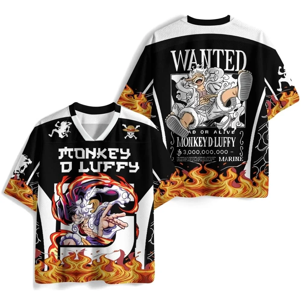 2026 Neues One Piece Gear 5 Nikka Luffy Anime-Zubehör-Jersey, Mesh Schnelltrocknend Lockerer Street-Style Kurzarm Familien-Set – Detail 5