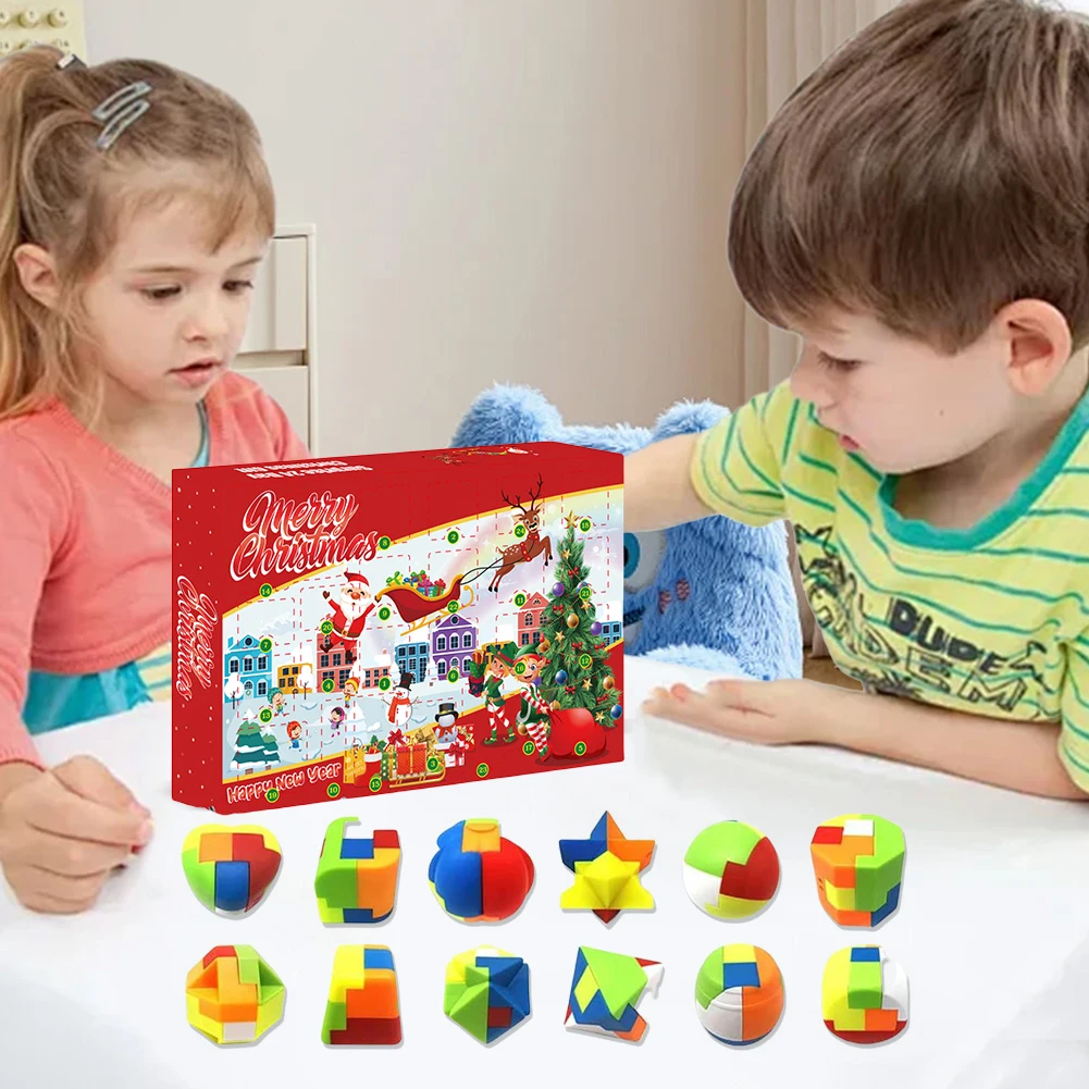 Calendario de Adviento 2024 Rompecabezas Calendario de cuenta regresiva de Navidad Calendario de Adviento de Navidad Regalo de Navidad para niños y adolescentes