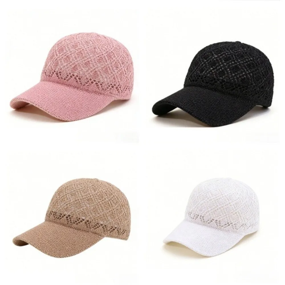 

New Hollow Thin Baseball Cap Breathable Solid Color Sun Protection Hat Lightweight Adjustable Mesh Casual Cap Summer Season