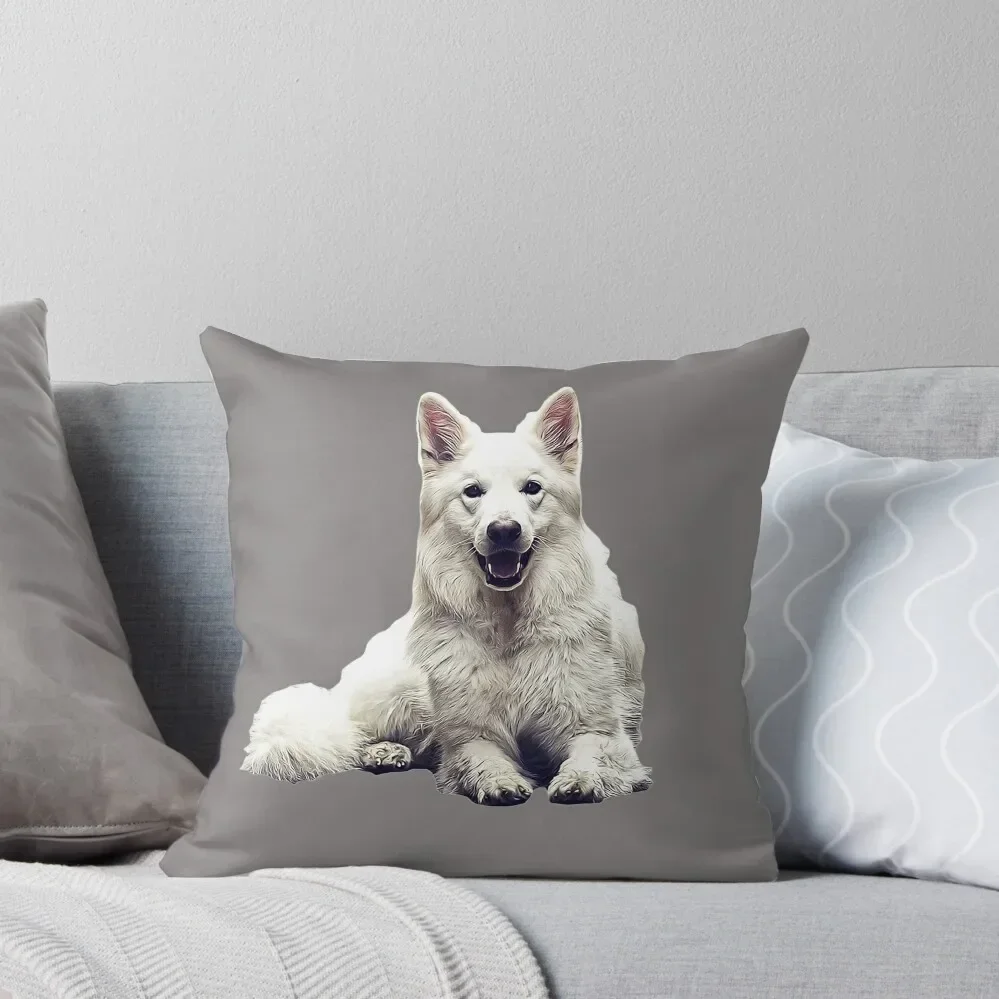 White Swiss Shepherd Dog Throw Pillow pillow cover christmas luxury throw pillow covers Ornamental Case