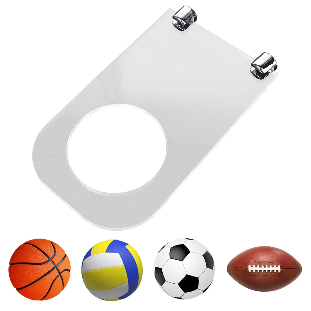 حامل عرض كرة القدم مثبت على الحائط شفاف مع براغي حامل كرة السلة يحمل قاعدة دعم لتوفير المساحة ورف عرض كرة القدم #4