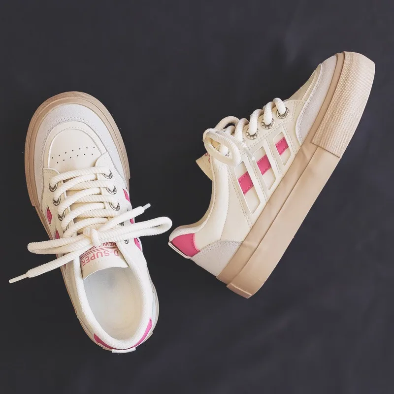 

Spring White Shoes Women's 2024 New Autumn Style Popular Versatile Flat Casual Board Shoes Sneakers Shoes Tenis De Mujer