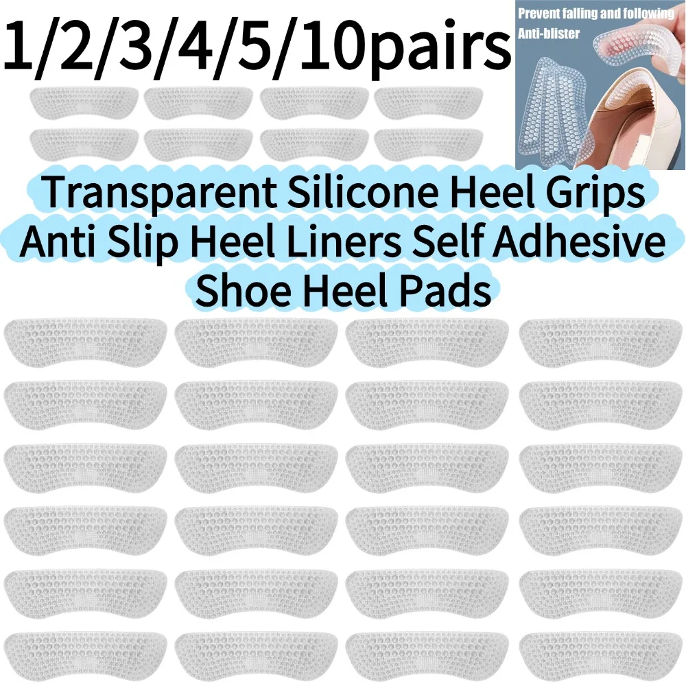 Transparent Silicone Heel Grips Anti Slip Heel Liners Self Adhesive Shoe Heel Pads Slipping Off Blister Relief Cushion Stickers