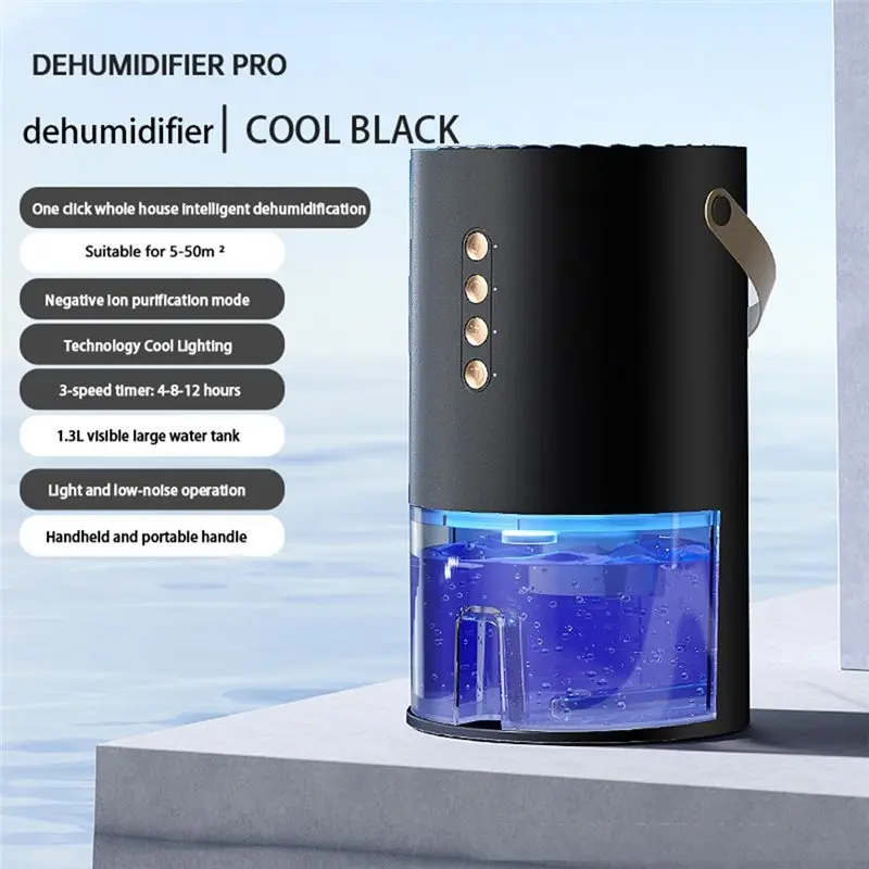 Portable Dehumidification Machine For Home Bedroom Basement Humidity Control Machine With Colorful Light EU Plug