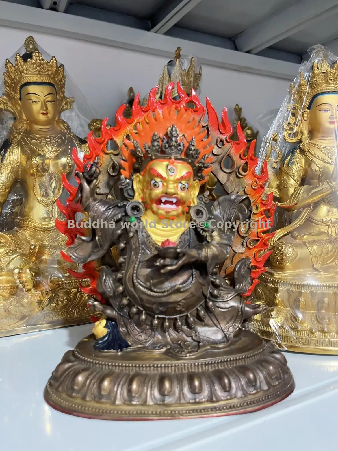 Angry Dharma Protector Buddhism Two arm Mahagala God Saha World figure of the Buddha Authentic Tibet temple Buddha statue